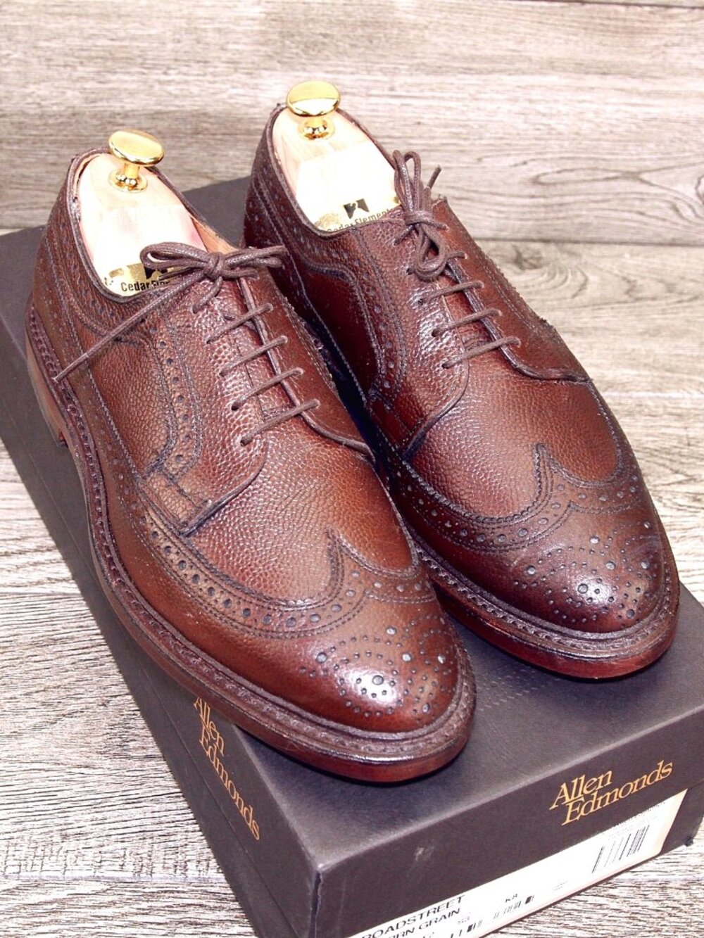 * NIB * $395 Allen Edmonds BROADSTREET Premier 7 D Brn Grain * add $15 new Trees
